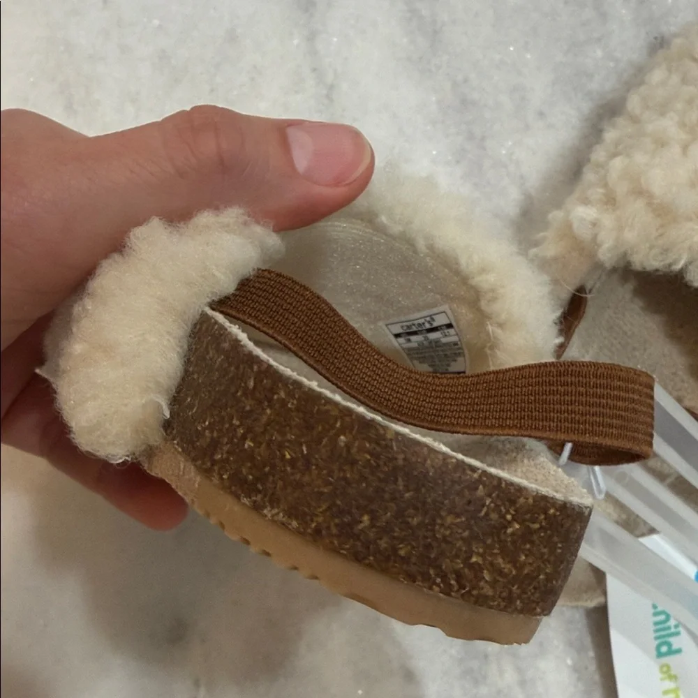 Carter's Cream sherpa Baby Slip-Ons